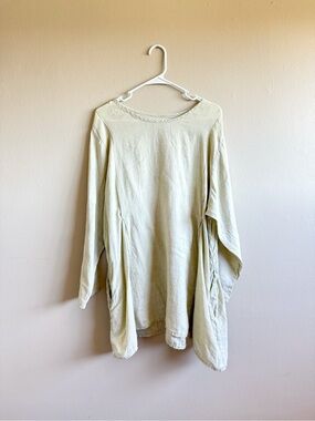 Vintage FLAX Light Yellow Linen Dress